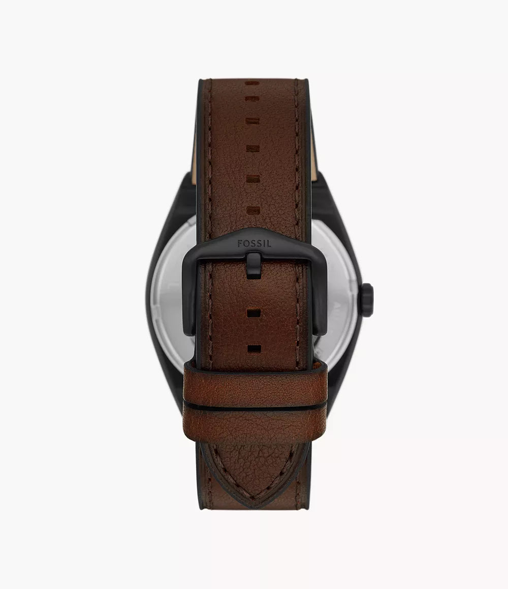 Fossil Everett Automatic Dark Brown LiteHide Leather Watch