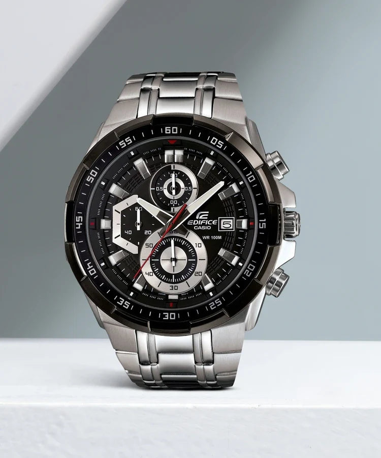 Casio Edifice EFR-539 | Silver Steel Black Dial Edition